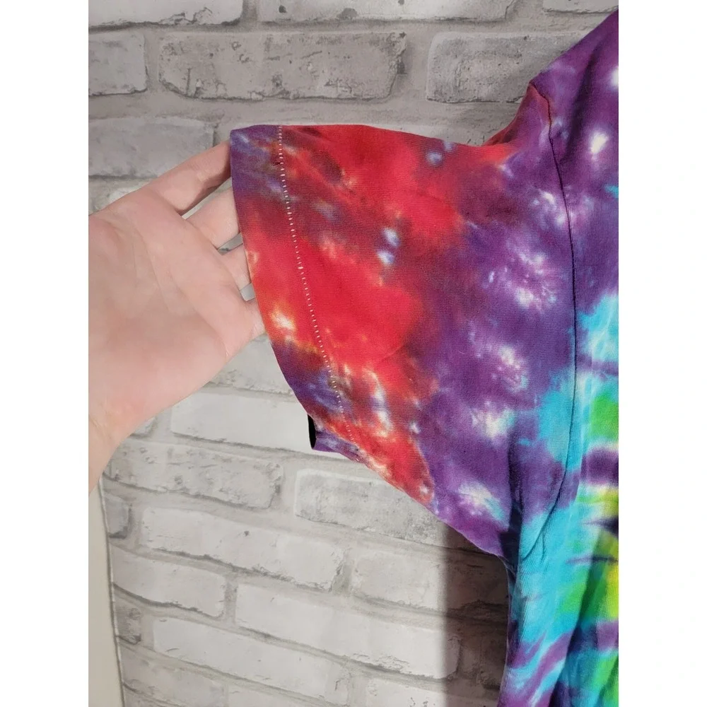 Vintage 90s Blank Tie Dye Single‎ Stitch Shirt Fruit Of The Loom Sz XL Colorful